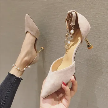 

2020 Spring And Autumn New Fashion Temperament Elegant Sexy Wild Single Shoes Non-slip Tip Solid Color Women's High Heels