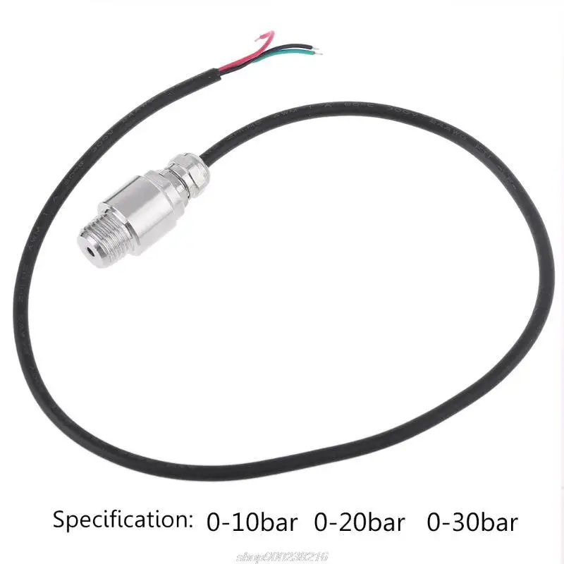 DC 5V 1/4 NPT Pressure Transducer Transmitter Sensor Stainless Steel Oil Air Water 10/20/30 Bar JY27 12