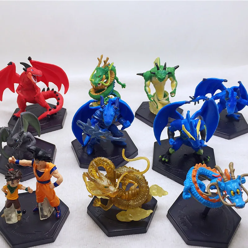 

6cm 10pcs/lot Dragon Ball Figure Dragon Ball Z Goku Shenron Eternal Dragons Action Figure Toy with Opp Bag