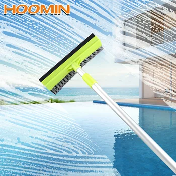 

HOOMIN 2 in 1 Adjustable Window Glass Cleaner Wiper Home Cleaning Tools Squeegee Sponge Telescopic Rod Glass Window Cleaner