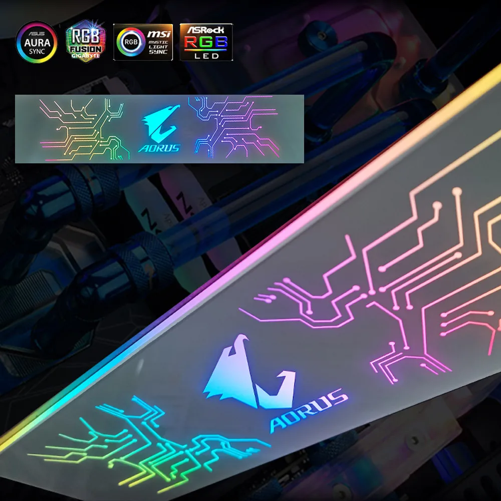Белый чехол для ПК осветительная панель RGB GPU задняя сделай сам боковая