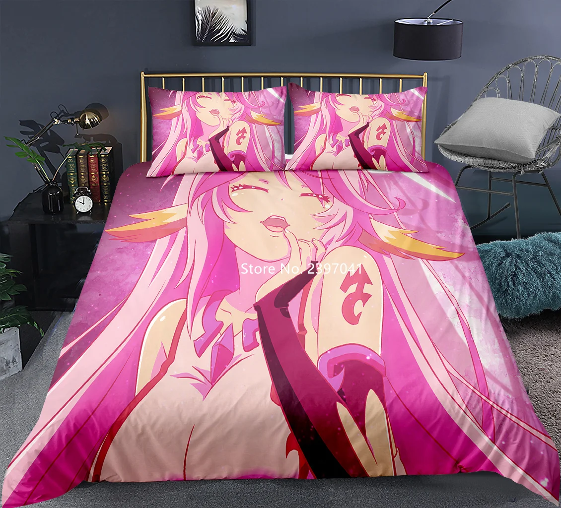 Cartoon Anime No Game No Life Home Bedding Set Otau Favorite Duvet and Pillowcase for Teenage Boys and Students Bedroom Decor