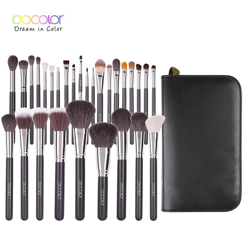 Docolor 29PCS Набор кистей для макияжа Профессиональный набор косметических кисточек