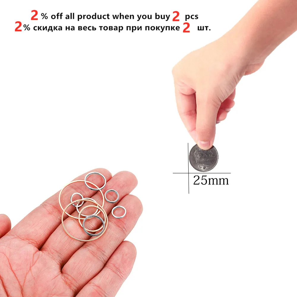 20-50Pcs 8-40mm 황동 라운드 폐쇄 링 귀걸이 계약 기하학적 귀걸이 펜던트 DIY 쥬얼리 결과 액세서리 만들기