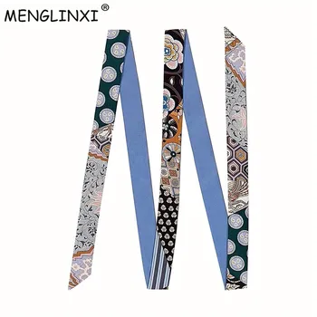 

"Board game" Brand Long Skinny Scarf Fashion Head Scarves For Ladies Silk Scarf Women 200cm Dot Bag Ribbons Female Belt 2020