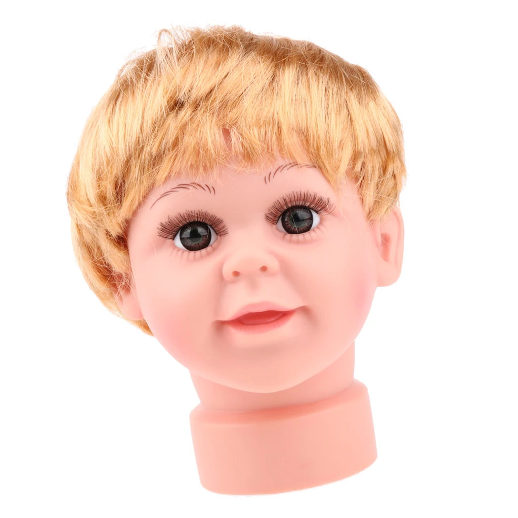 Lovely Realistic Baby Child Head Mannequin Head Wig For Hat Cap Display M