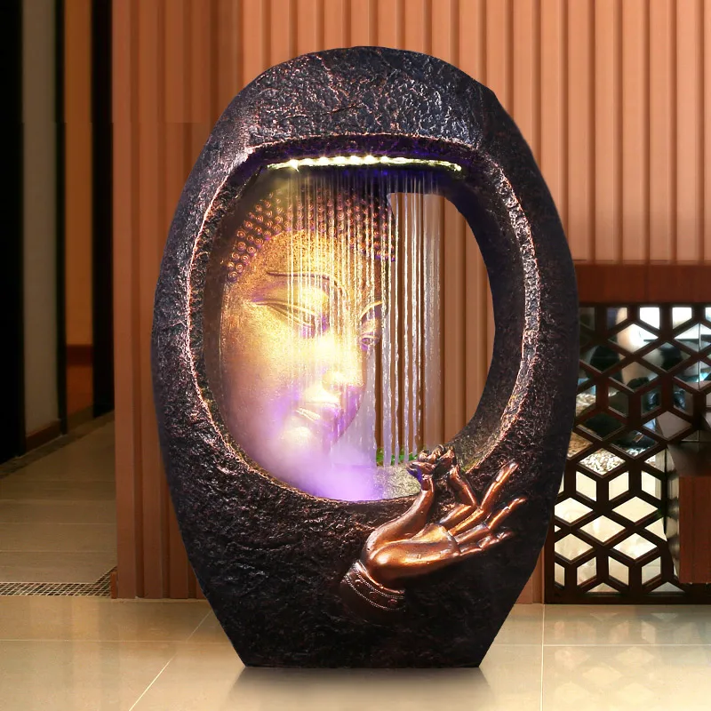 

Buddha Water Ornaments Living Room Floor Fountain Humidifier Office Zen Feng Shui Fortune Waterscape Home Decorations