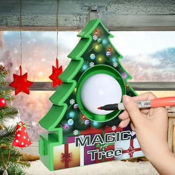 

Besegad Kids Electric Christmas Magic Tree Painting Balls with 8pcs Drawing Marker Pens 3pcs Coloring Balls Xmas Graffiti Toy
