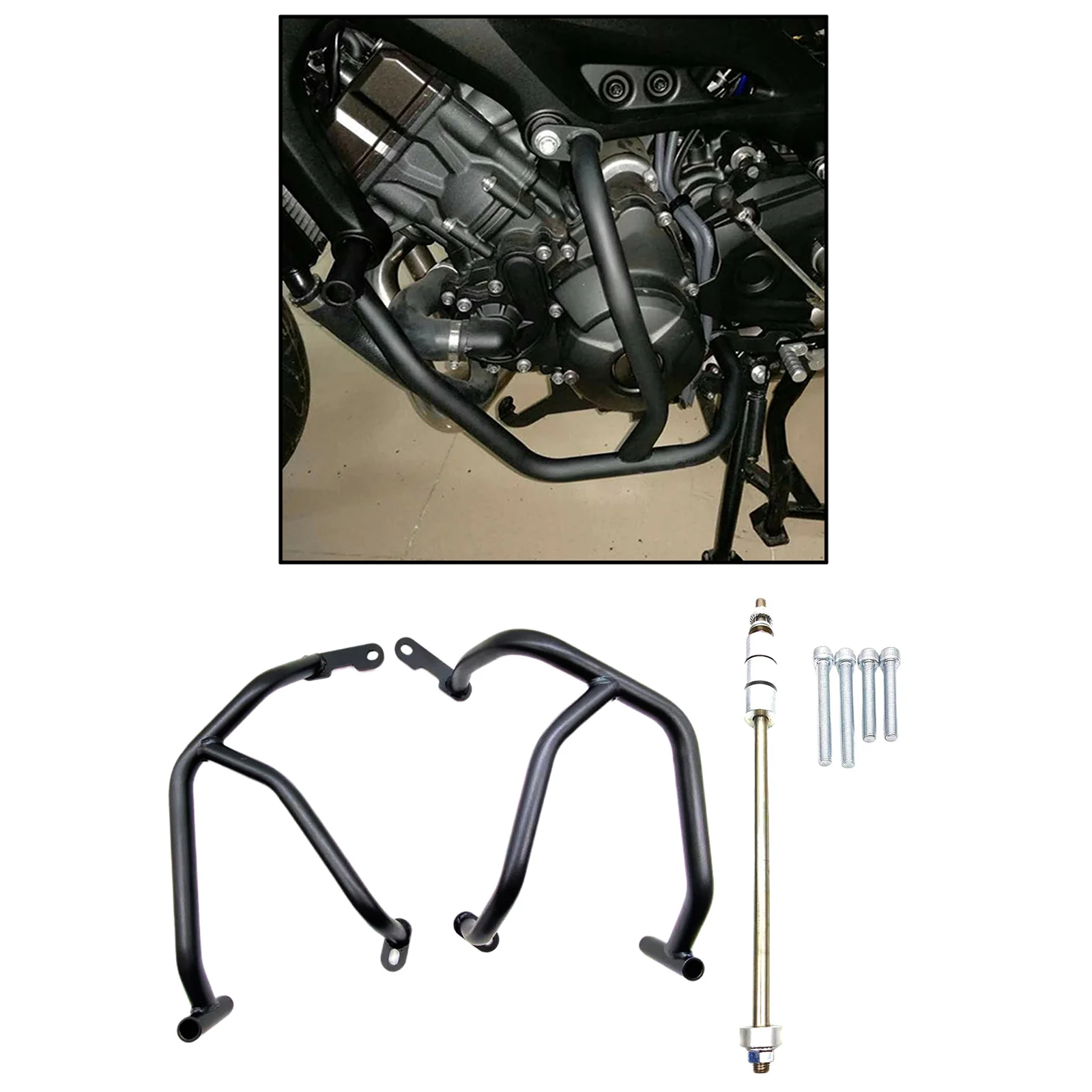 Motorcycle Engine Guard Crash Bar Frame Protector Fits for Yamaha MT09 FZ09 Black | Автомобили и мотоциклы