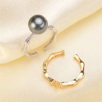 

Adjustable Ring Jewelry Parts Fittings Silver Accessories Ring Settings Findings Set Base Component Pearl Ring Women Nice Gift