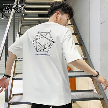 

ZHIJING Summer 100% Cotton MEN'S T-shirt Korean-style Trend Short Sleeve Teenager Sports Versitile Fashion Leisure T-shirt Tops