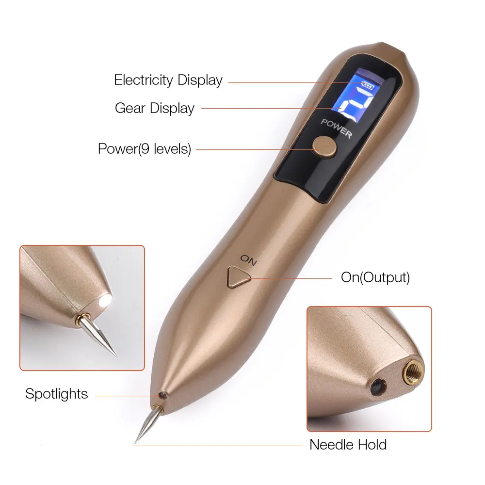 Billig 9 ebene LCD Gesicht Haut Dark Spot Remover Mole Tattoo Entfernung Laser Plasma Stift Maschine Gesichts Sommersprossen Tag Warze Entfernung schönheit Pflege