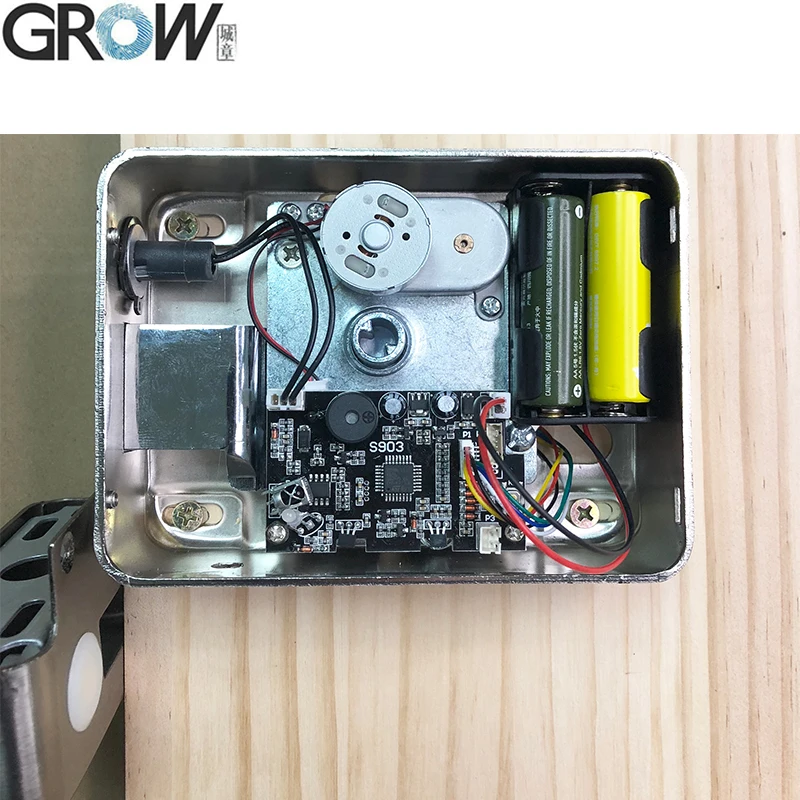 US $33.15 GROW S903 Electric Motor Lock With Fingerprint Key Remote Control Power by Battery Household Iron Gate Door Access Control