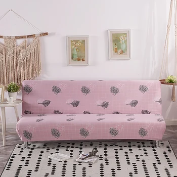 

Thumbedding Pink Grid Sofa Bed Cover Sweet Leaves Classic Comfortable Durable High End Throw Sofa Cover Without Armrest