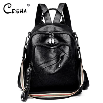 

CESHA Luxury Soft Leather Women Backpack High Quality Durable Women Travel Backpack Large Capacity Female Day pack Backpack SAC