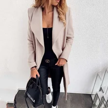 

New Women's Autumn Winter Casual Solid Colors Thick Long Sleeve Oversized S-3XL Cardigan Long Trench Coats Jacket Windbreaker