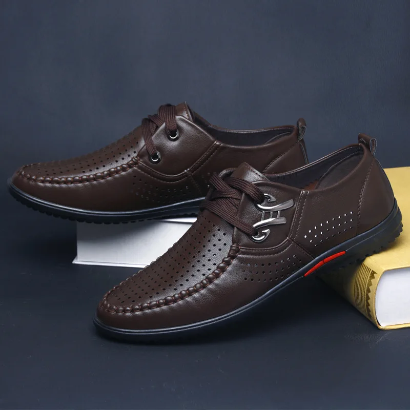 Демисезонная обувь из искусственной кожи; Цвет черный, белый; Мужская обувь в деловом стиле; Мужская Повседневная дышащая обувь; мокасины; водонепроницаемые мокасины на плоской подошве