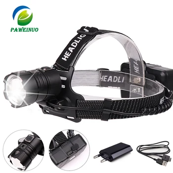 

50000lumens XHP70 led headlamp most powerful headlight USB rechargeable 18650 zoomable waterproof head flashlight mining light