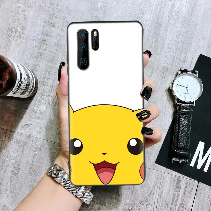 Pikachue Карманный Монстры черный чехол для телефона huawei mate 30 20 10 P30 P20 P10 Pro Lite P Smart Z роскошный Coque Shell