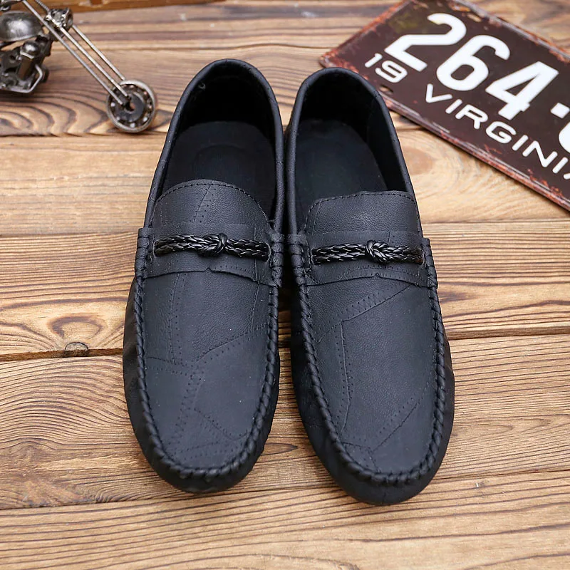 

Summer Lazy Casual Men Shoes British Retro Male Shoes Wild Leather Driving Loafers Men Breathable Peas Loafers Men HC-228