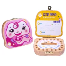 Деревянный стол и стул детей зодиака со змеиным рисунком молочных зубов хранения Чехол молочных зубах ya wu хранения шкатулка lanugo коллекция спасти