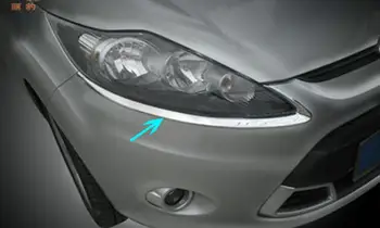 

For Ford Fiesta Sixth generation 2008-2012 ABS Chrome Front headlight Lamp Cover shade eyebrows trim 2pcs