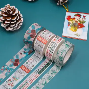 

Christmas Washi Tapes Snowflake Reindeer Stripes Kawaii Masking Tapes Stickers Stationery DIY Scrapbooking School Supplies