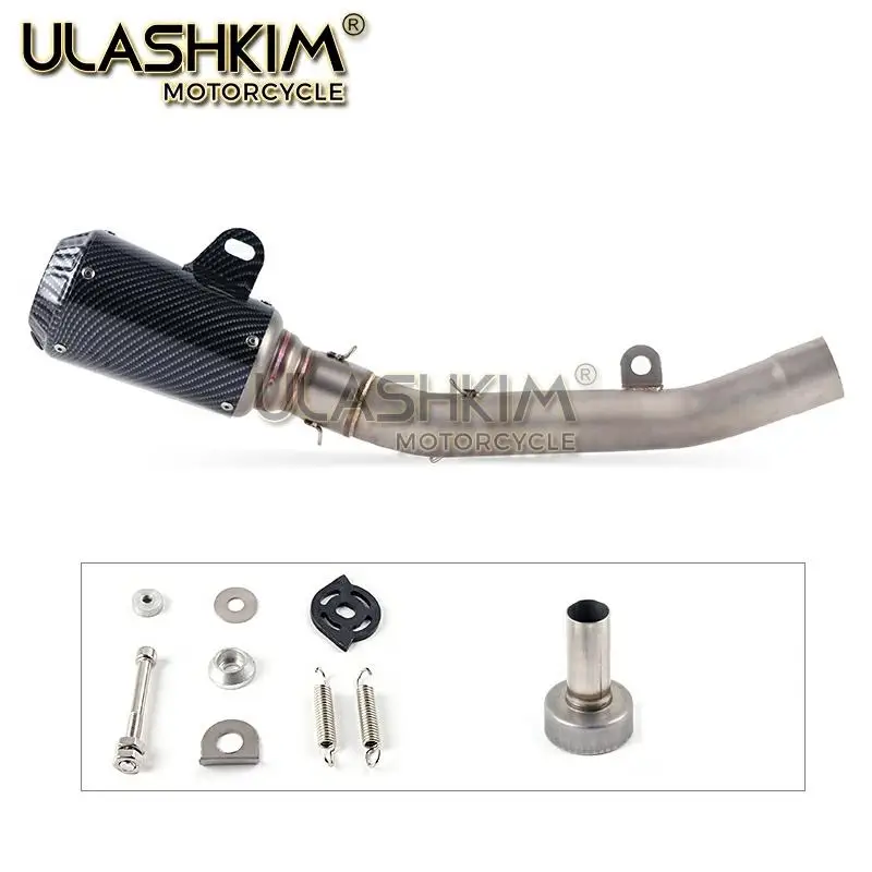 Motorcycle Full System Exhaust Muffler Modified Middle Link Pipe Slip On For kawasaki Z800 2013 Q