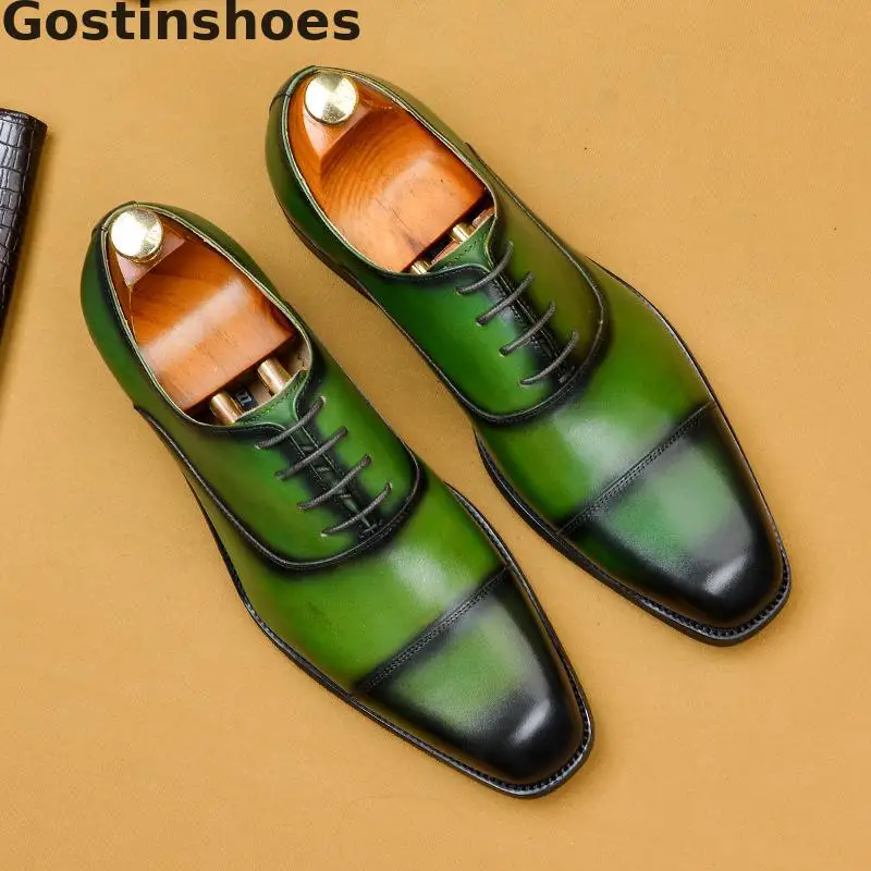 Модная мужская обувь итальянского дизайна; 3 вида стилей модельные туфли-оксфорды из натуральной коровьей кожи; мужские кожаные туфли на шнуровке с закрытым носком