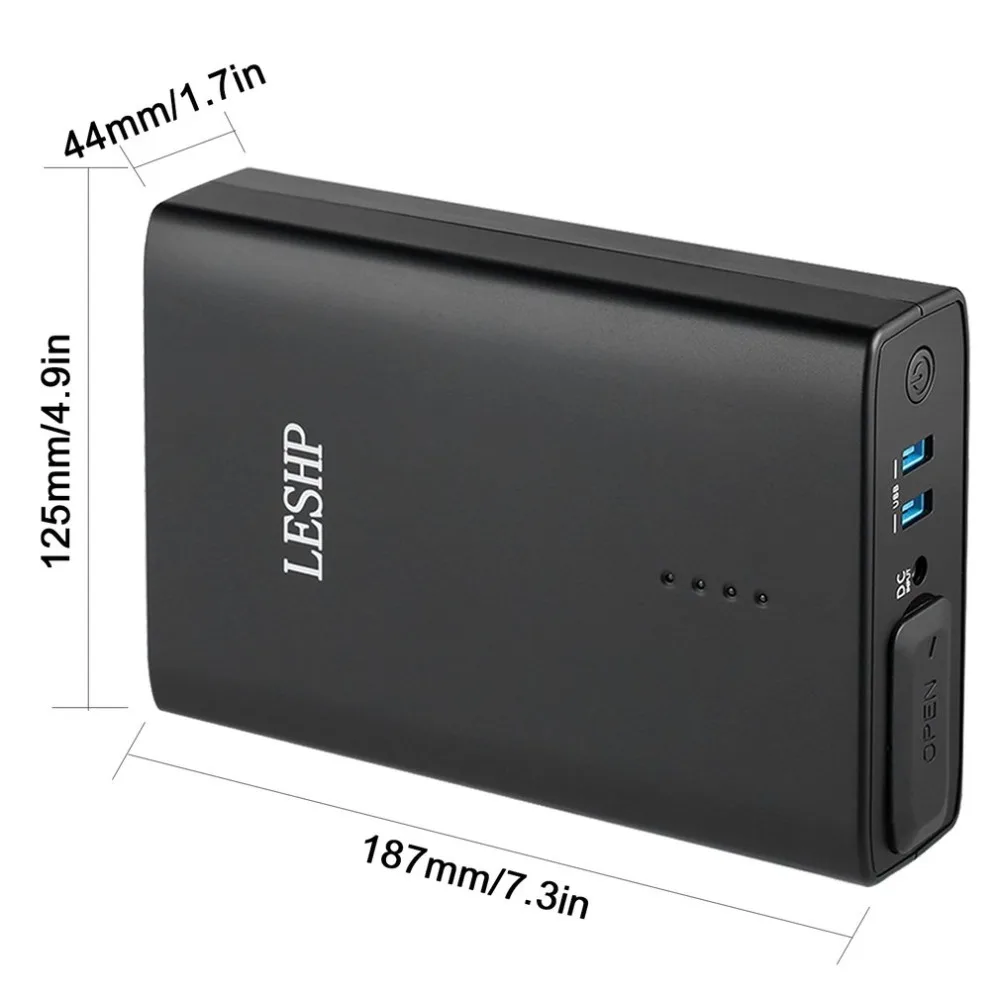 Портативный внешний аккумулятор зарядное устройство для путешествий Встроенный выход переменного тока двойной USB Светодиодный индикатор для ноутбуков Macbook смартфонов