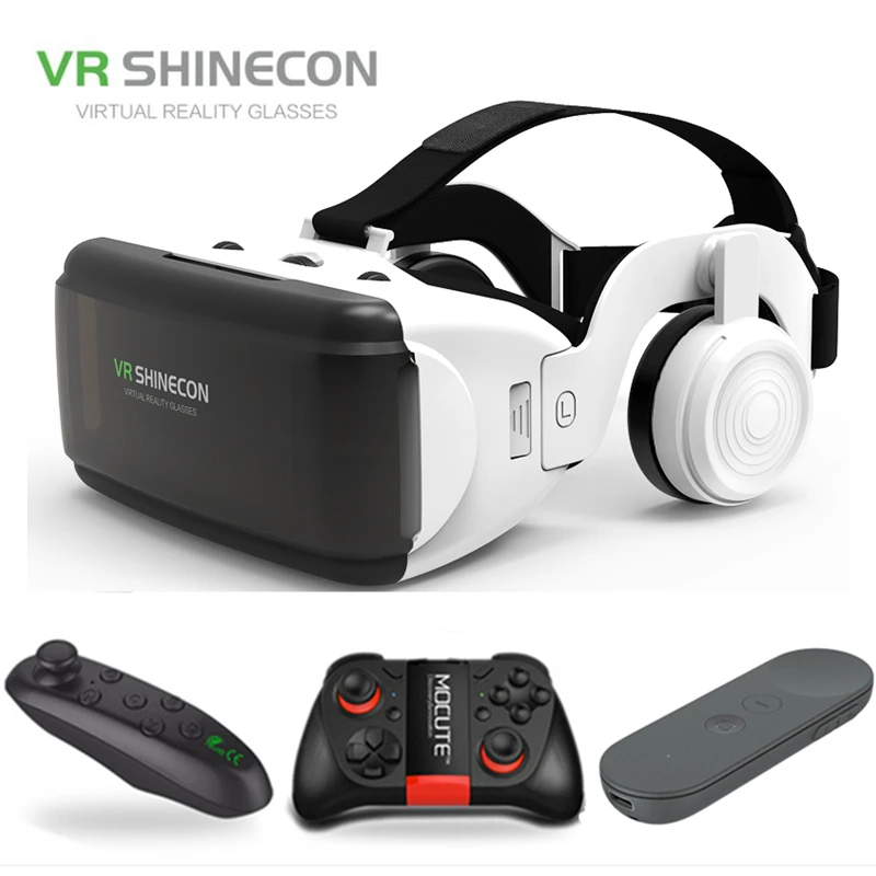 

New VR Shinecon II 2.0 Helmet Cardboard Virtual Reality Glasses Mobile Phone 3D Video Movie for 4.7-6.0" Smartphone with Gamepad