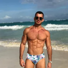 Горячая Распродажа, Мужская одежда для плавания, сексуальное нижнее белье с принтом, плавки с высокой талией, Мужская одежда для плавания, бикини, трусы, Maillot De Bain#3