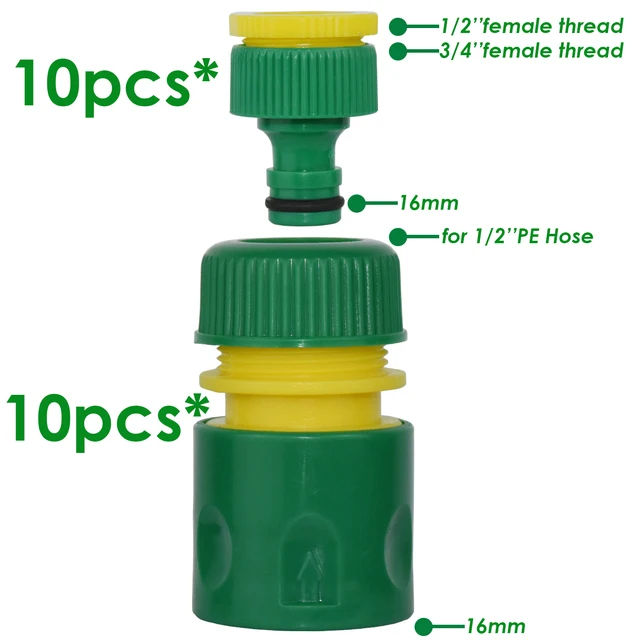 Kesla 1/2 Hüvelykes Tömlő Kerti Csapvíz Cső 16 Mm Gyors Csatlakozó Illesztése ' És 3/4' Adapter Javító Öntözés Üvegház - Image 6