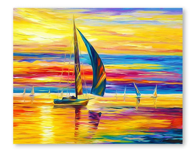 RUOPOTY Sunset seascape Frame Picture DIY Painting By Numbers Kits Coloring Modern Wall Art For Living Room Home Decors | Дом и сад
