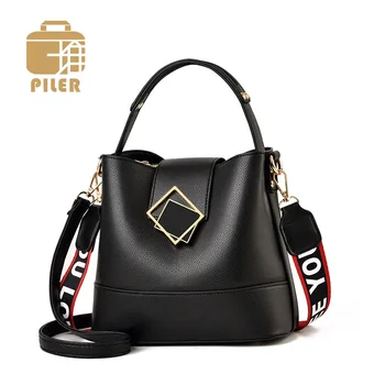 

Piler Large Vintage Casual Bucket Bags for Women PU Leather Handbag Designer Women Messenger Bag Ladies Crossbody Bag Purse Tote
