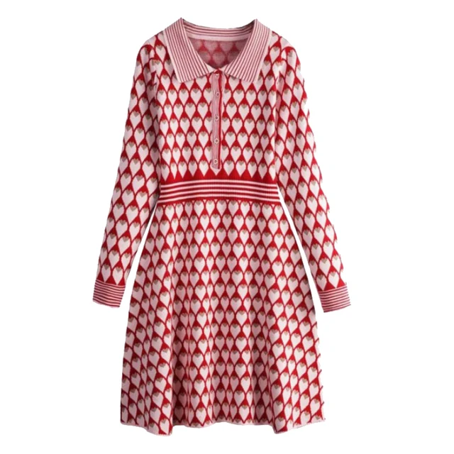 red love heart dress