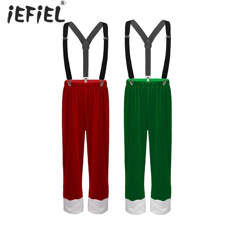 Kids Boys Christmas Overalls Children Winter Jumpsuit Kids Velvet Trousers Costume Winter Coveralls Fleece Pants Rompers Outfit