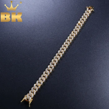 

THE BLING KING 9mm Cubic Zirconia Cuban Link Bracelets For Men Women Fashion Hiphop Gold Silver Color Bracelet Jewelry