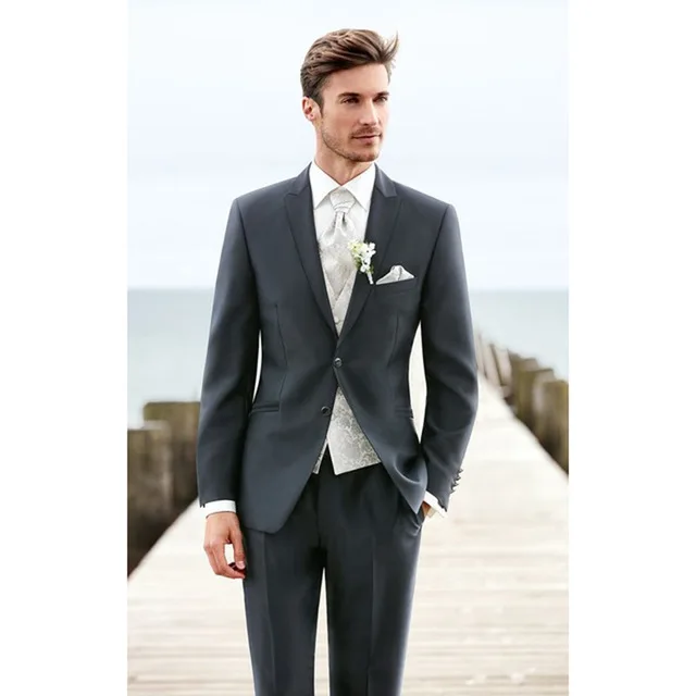 Mens-Formal-Business-2-Piece-Suit-Groom-Tuxedos-Slim-Fit-Peak-Lapel-Wedding-Men-Suit-Two
