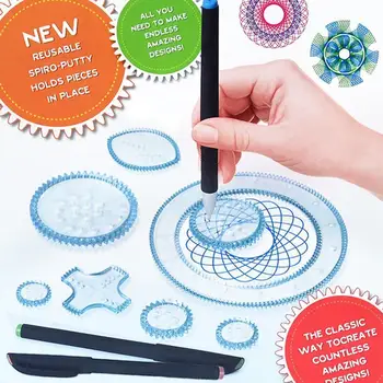 

Children's Art Painting Template Busy Curve Ruler Intellectual Toy Magic Set Puzzle Stationery Drawing Artistic Creation
