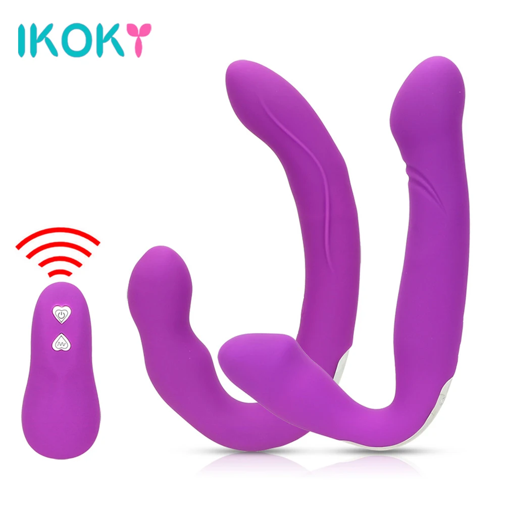 IKOKY страпон без бретелек фаллоимитатор вибратор Лесбийский ремешок Двойное