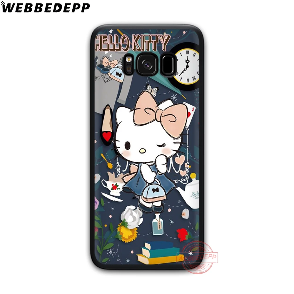 WEBBEDEPP рисунок «Hello Kitty» мягкий чехол для телефона для samsung S6 S7 край S8 S9 S10 плюс J4 J6 J7 J8 Note8; большие размеры 9, 10