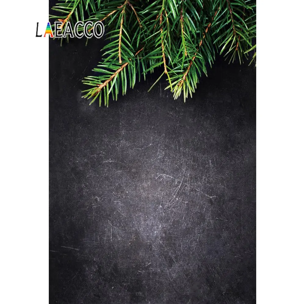 

Laeacco Dark Gradient Solid Color Winter Pine Doll Pet Pattern Photo Background Photography Backdrop Photo Studio