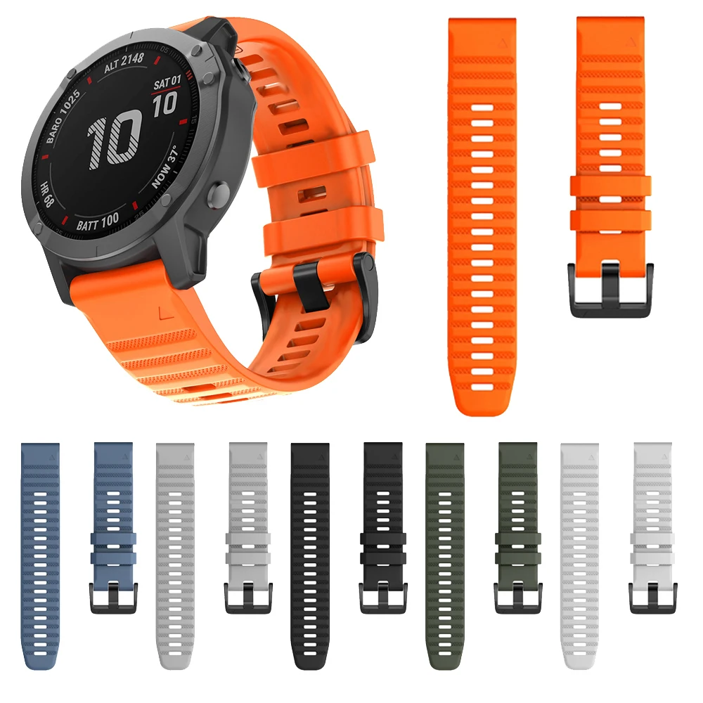 QuickFit 26 22 20 мм ремешок для часов Garmin Fenix 6 6X Pro 5 5X Plus 3 3HR силиконовый Fenix6 Fenix5 часы Easyfit