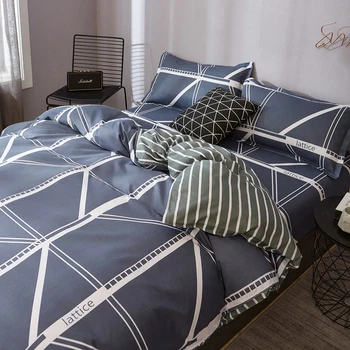 

Washed cotton quilt Bed sheet 3-piece bedding set 4 sets Does not fade Skin-friendly can sleep naked Suit lattice
