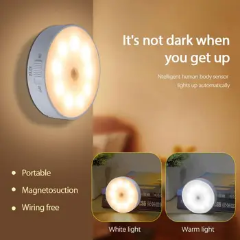 

Motion Sensor LED Rechargeable Night Light Wireless Energy-saving LED Body Induction Lamp Bedroom Washroom 2021 NEW HOT