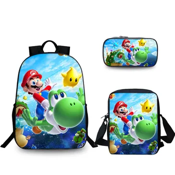 

Super Mario School Laptop Backpack Boys Girls School Bags Super Saiyan Backpack for Kids Daily Bags Bonnie Mario BRO Backpacks 5