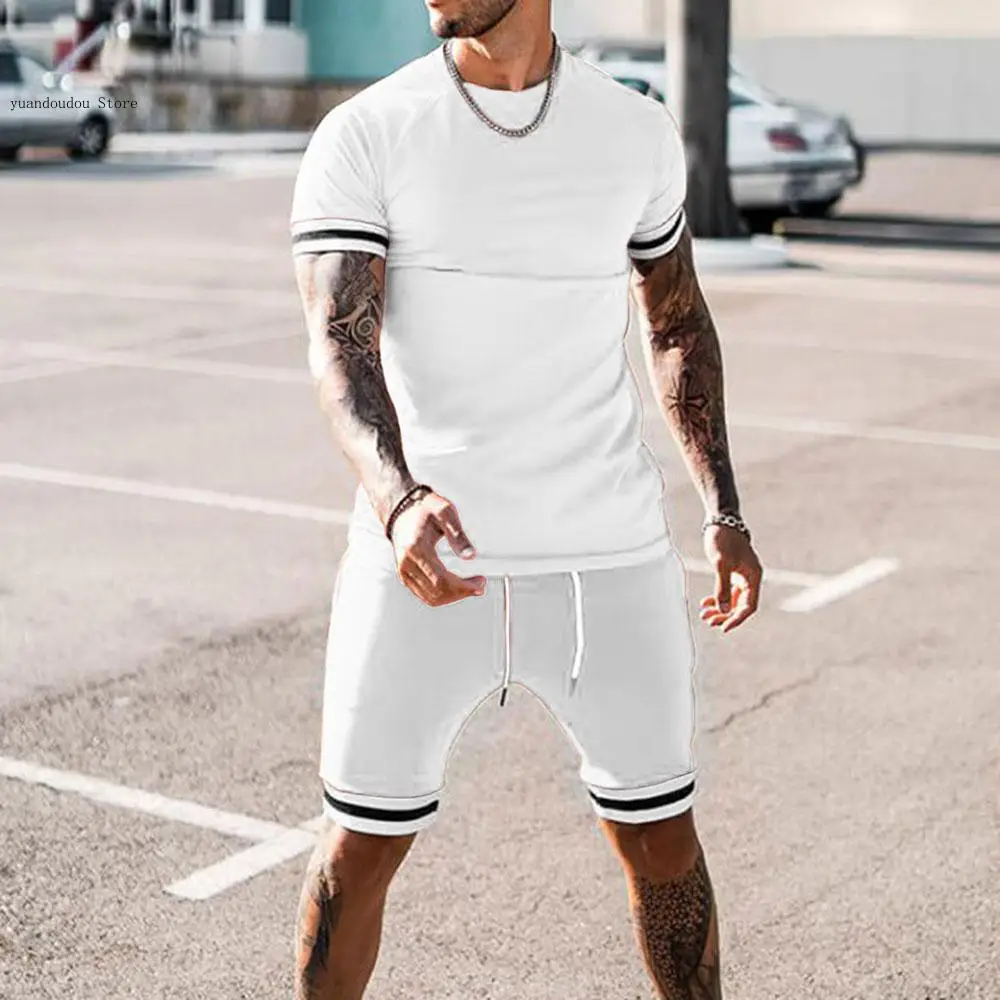 Men Shorts Set Sports Wear Gym Clothes 