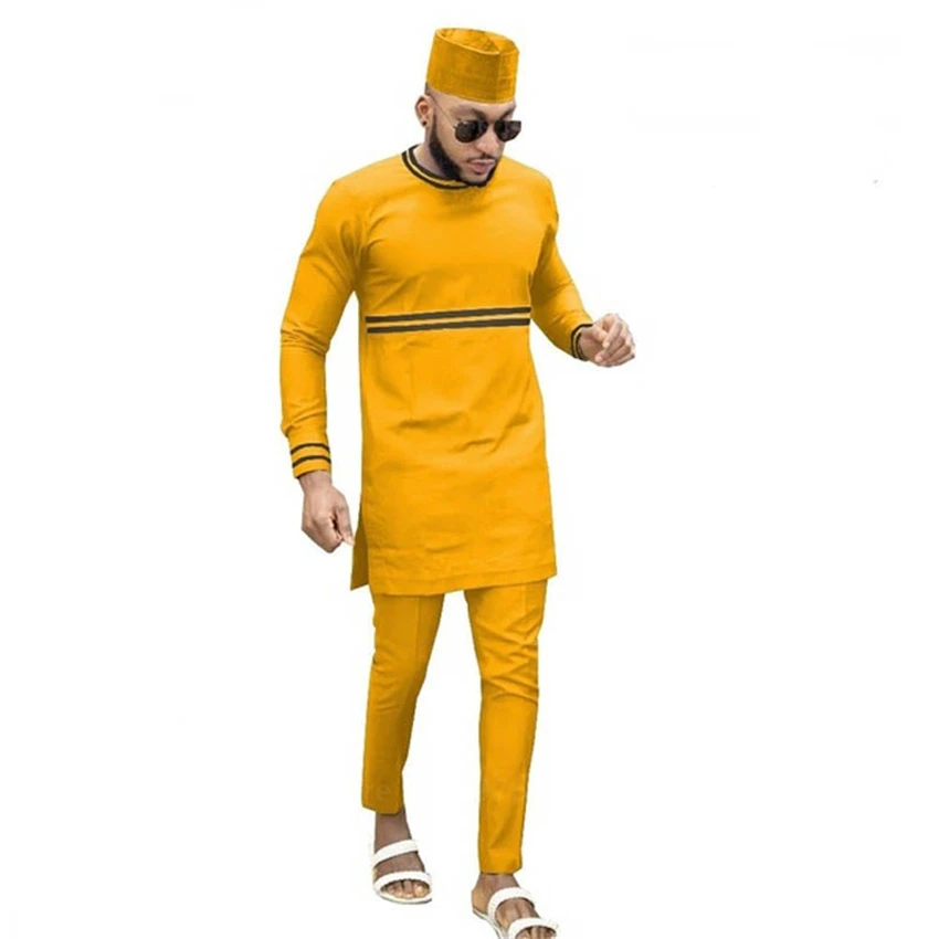 

2022 африканская модная мужская блузка из Анкары, рубашки с длинным рукавом и круглым вырезом, Приталенный топ и брюки, индивидуальный спортивный костюм с карманами, блейзер