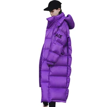 Пуховая парка, зимняя женская куртка, длинное пальто, модное пальто с капюшоном, женская теплая куртка с хлопковой подкладкой, женские пальто большого размера